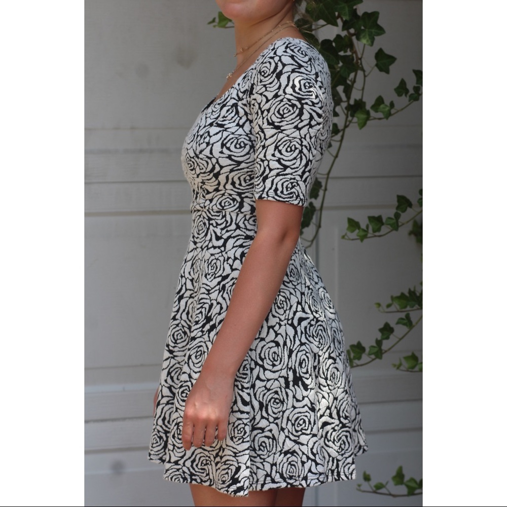 Black and white floral dress